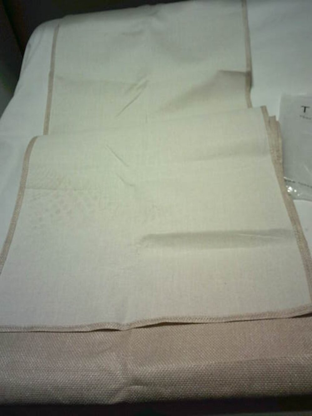 NEW EXTRA LONG TAN BEIGE TABLE RUNNER BLENDED FABRICS SOLID COLOR 13 BY 102"